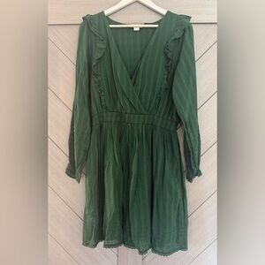 American Eagle Outfitters Forest Green Wrap Mini Dress